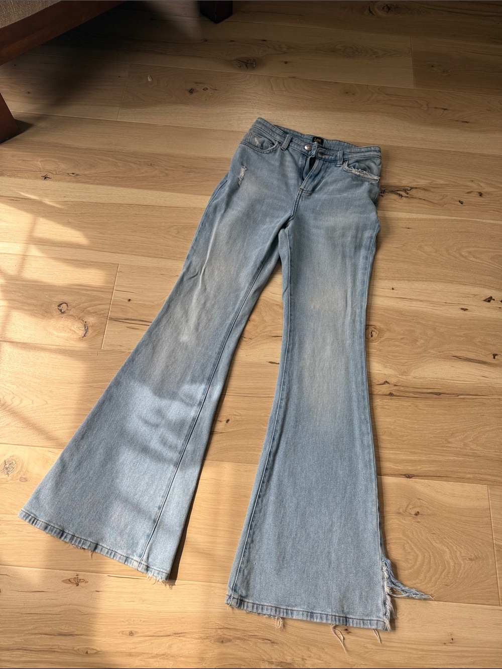 Lee Light Blue Women's Flare Jeans - Wide Leg